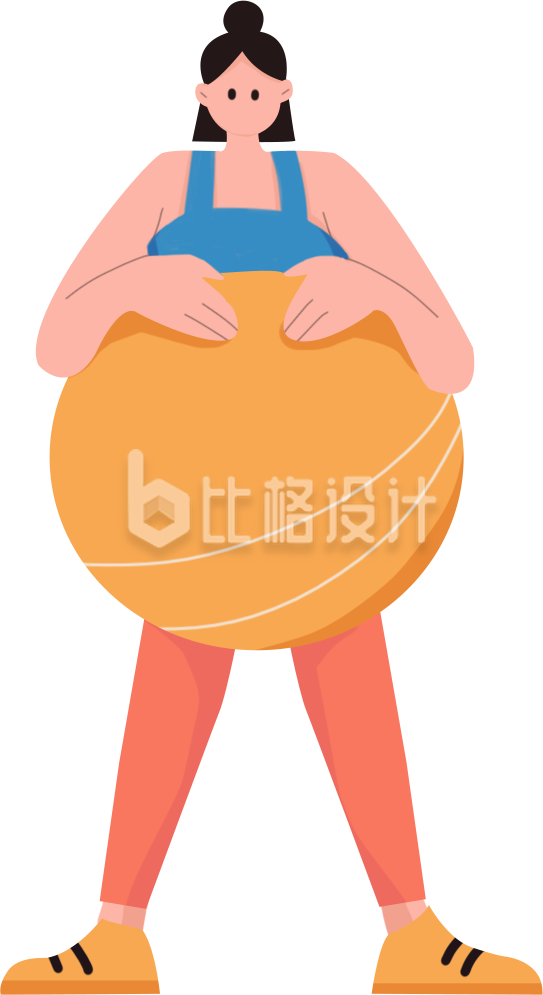 运动排球女性手绘
