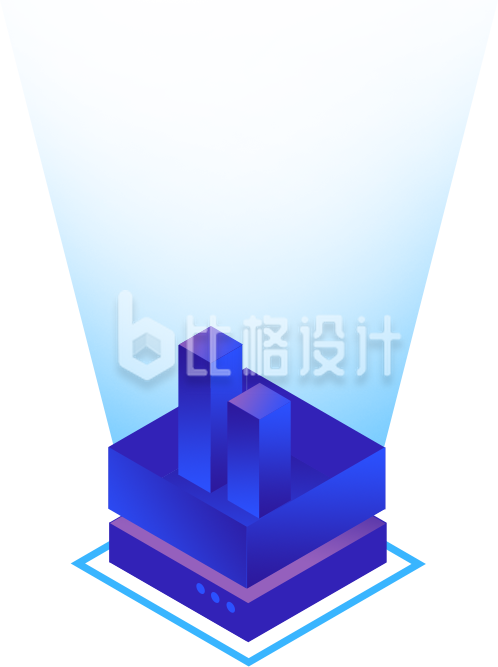蓝色正方形手绘