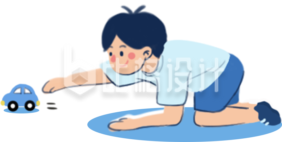 小男孩玩具车手绘
