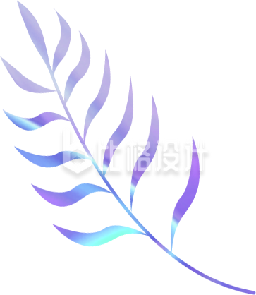 渐变树叶质感手绘