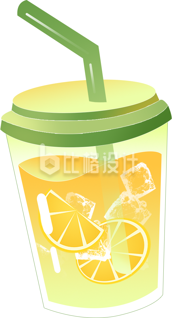 果汁饮料夏天手绘