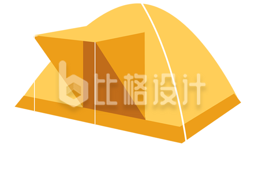 旅游帐篷手绘