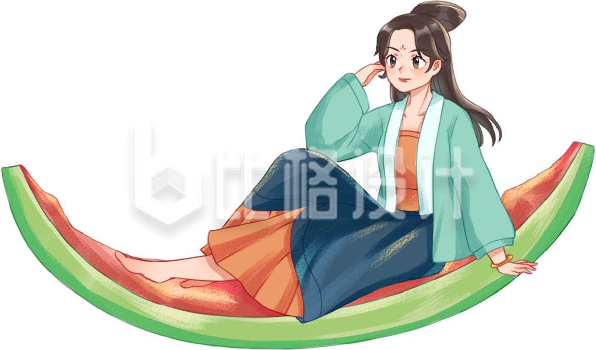美少女汉服手绘
