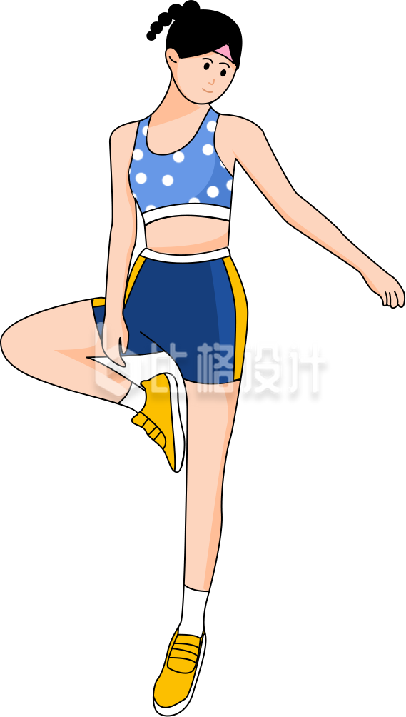运动美少女手绘