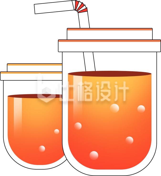 饮料手绘插画