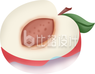 桃子水果手绘