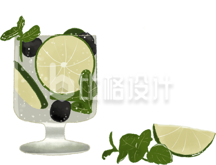 夏天饮料促销优惠食物手绘