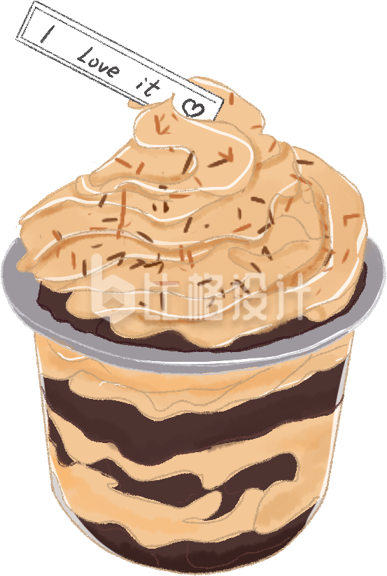 冰淇淋奶茶新品促销手绘