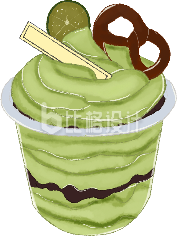 冰淇淋奶茶促销手绘