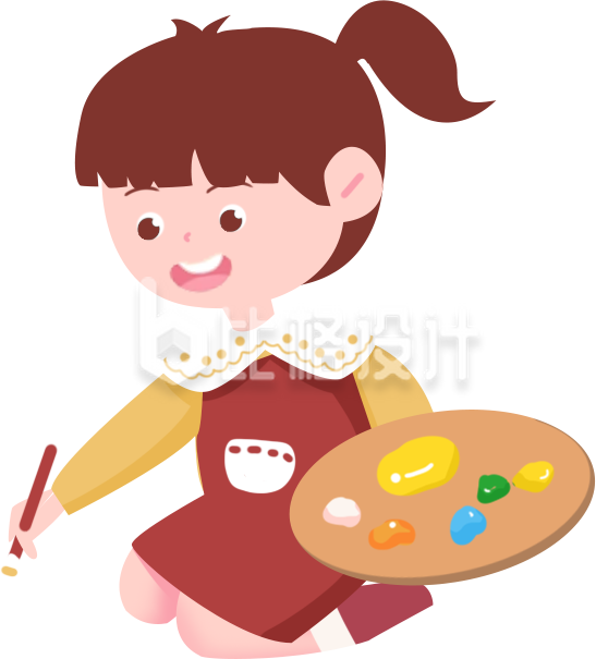 小女孩可爱画画