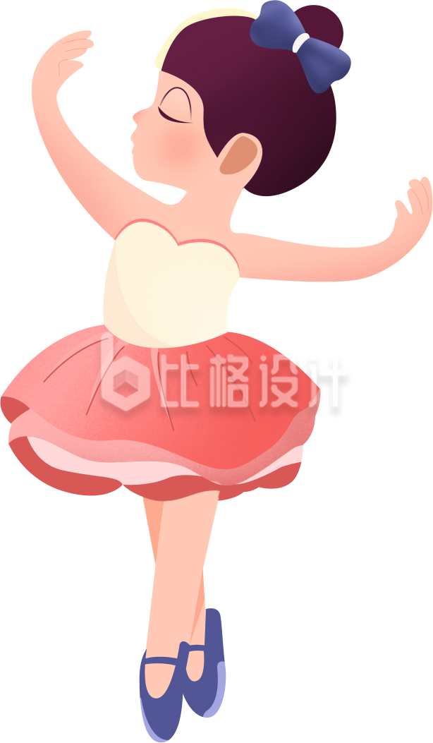 舞蹈小女孩手绘