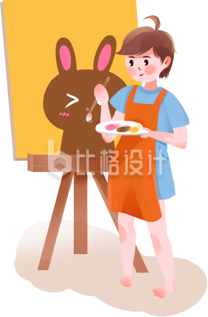小女孩美术手绘