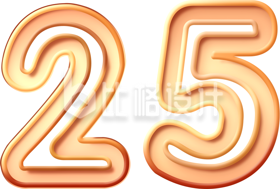 数字质感25字体设计