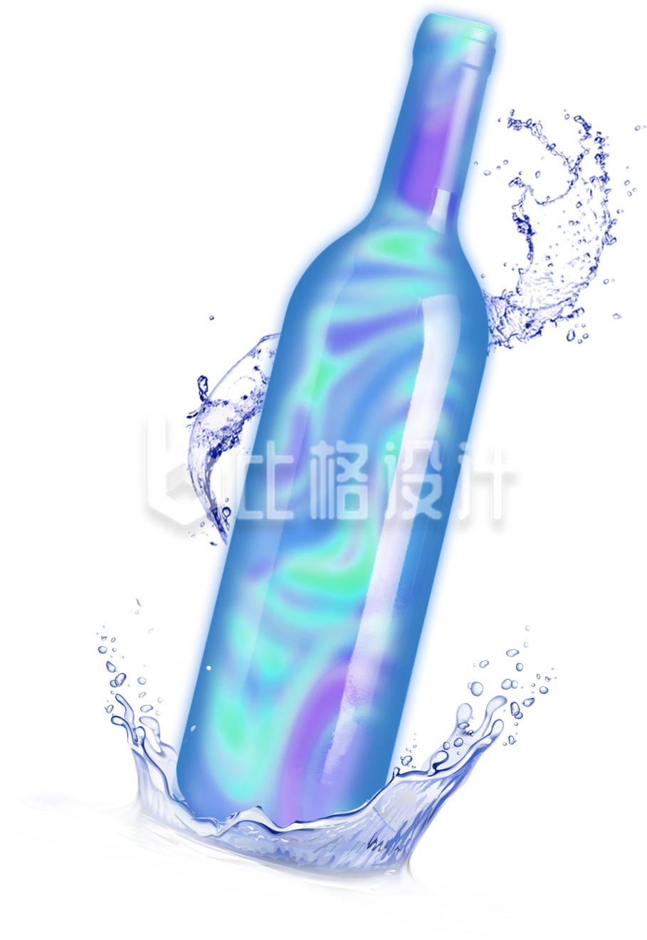 瓶子啤酒手绘美食