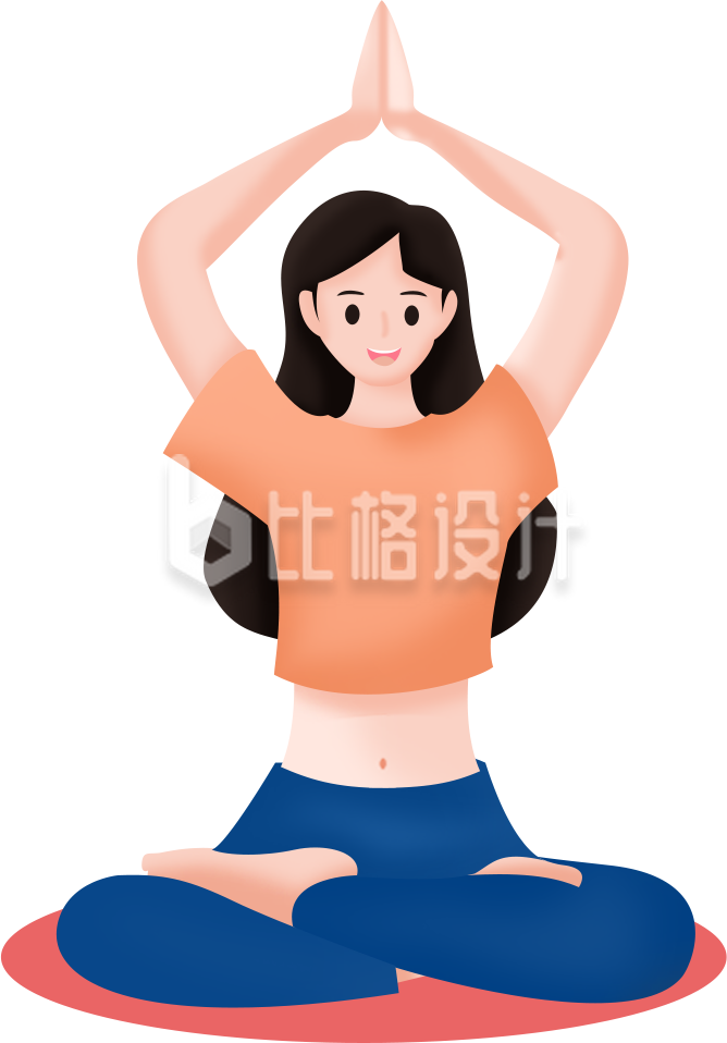 瑜伽运动手绘