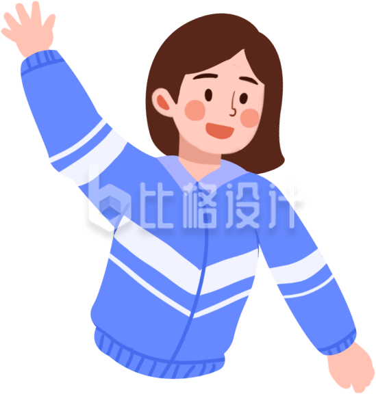 小女孩学生手绘