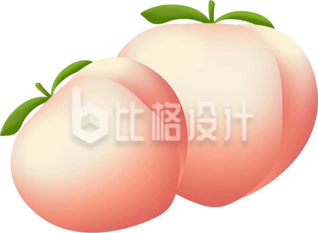 水果桃子手绘