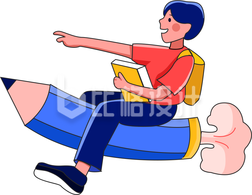 小男孩手绘插画