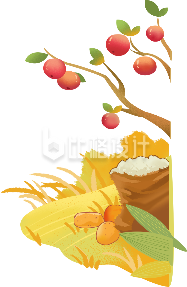 水果手绘粮食