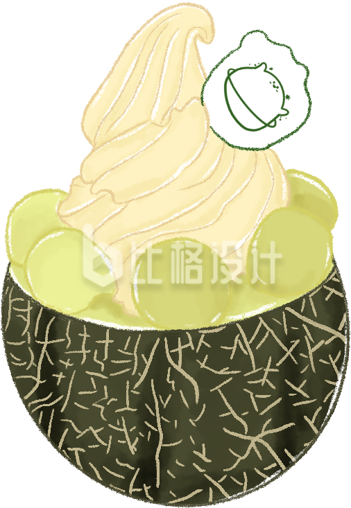 冰淇淋夏天促销手绘