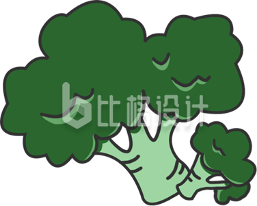 西兰花蔬菜手绘