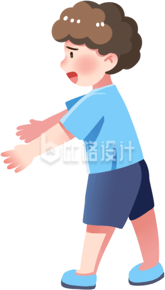 小男孩手绘插画