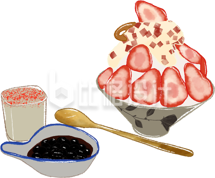 冰淇淋美食手绘新品甜品手绘