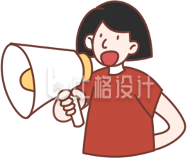 小女孩趣味贴纸通知
