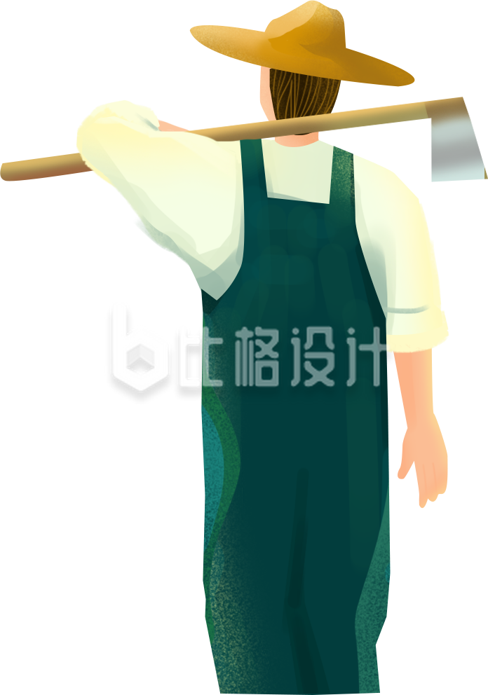 男性农民手绘
