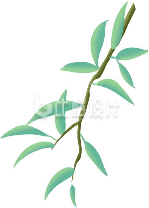 绿色简约手绘树枝