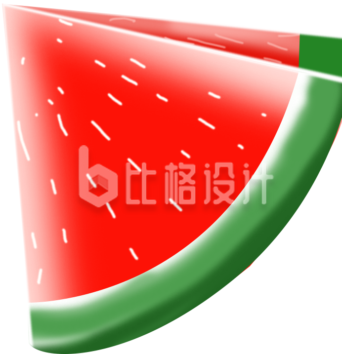 清新红色手绘西瓜