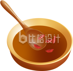 简约枸杞高汤消暑手绘