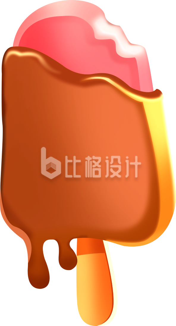 棕色夏季手绘雪糕