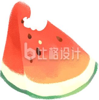 夏季红色西瓜可爱插画