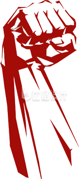 手势握拳红色手绘