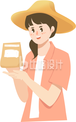 橙色卡通可爱女生