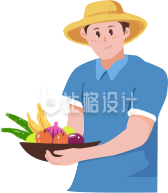 蓝色男生手绘