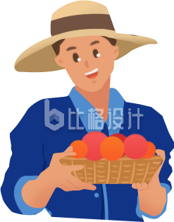蓝色手绘男生帽子