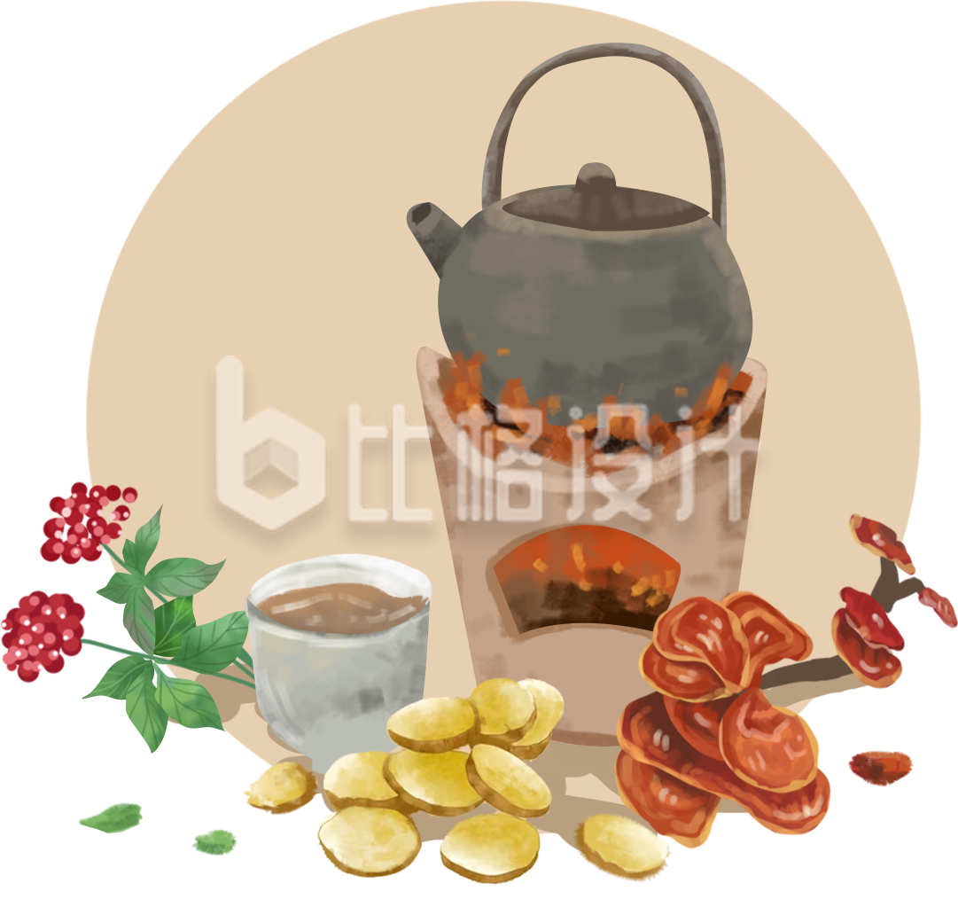 茶具手绘美食