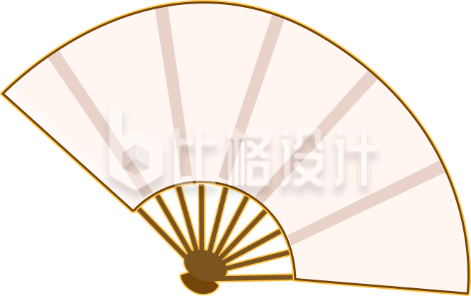黄色手绘扇子