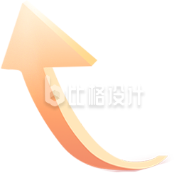 黄色渐变上升箭头手绘