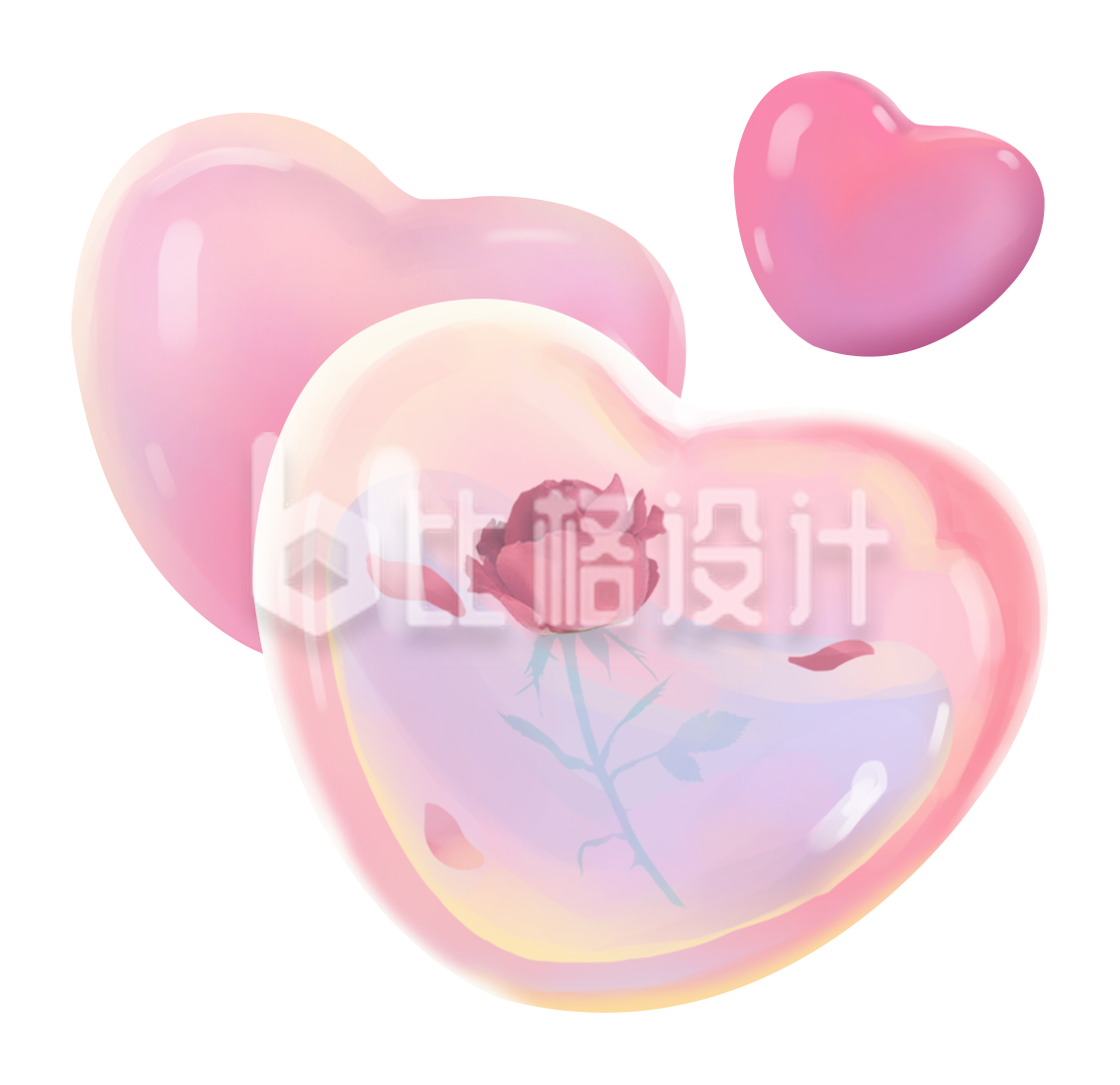 粉色爱心手绘