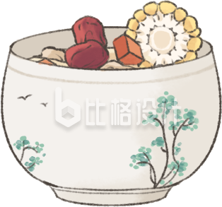 灰色美食手绘