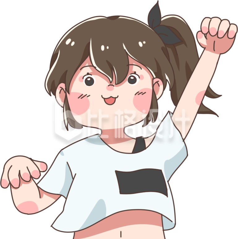 可爱趣味手绘小女孩