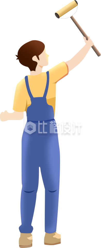 男性修理手绘