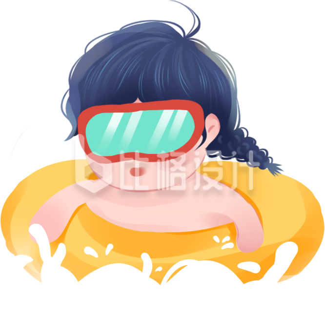 游泳圈游泳小女孩可爱
