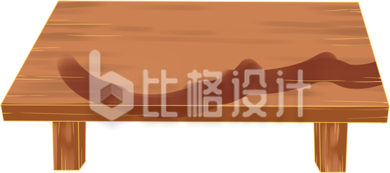 棕色手绘桌子