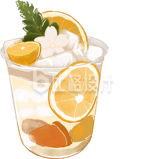 夏日饮料手绘