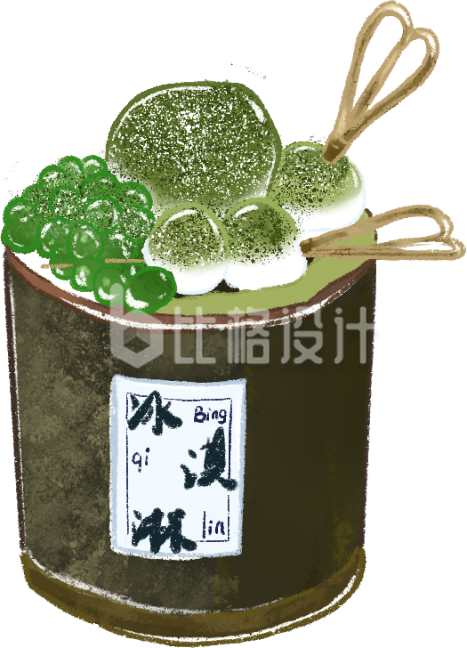 夏日绿色冰淇凌