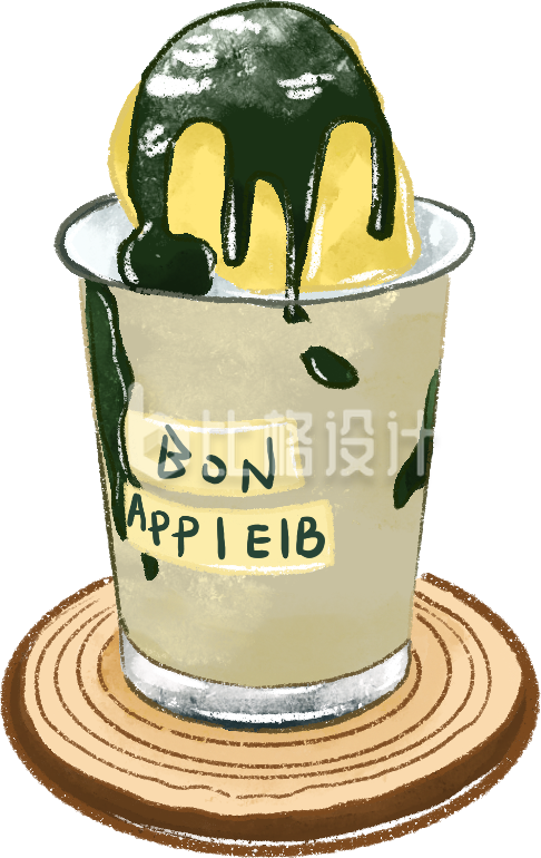绿色冰淇凌手绘